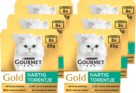 Tour salée Gourmet Gold - nourriture humide pour chats - viande avec mélange de légumes - 48 x 85 g