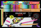Stabilo set créatif - stylo 68 pointes 88 pastel - arty - trousse combinée 36 pièces