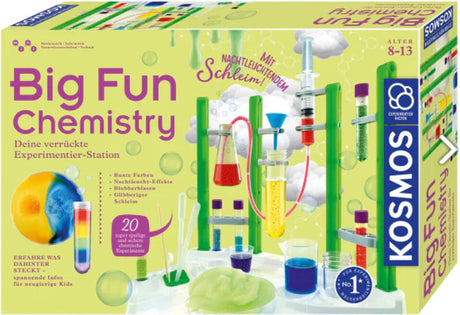 Kosmos big fun chemistry – ensemble d'expériences – 17 pièces – 20 expériences – y compris du slime qui brille dans le noir – laboratoire de chimie