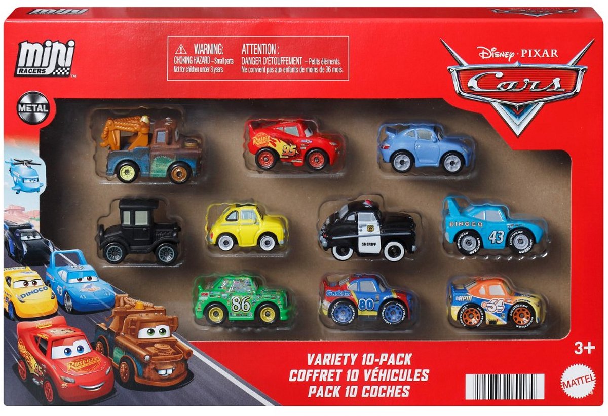Mattel Disney et Pixar Cars Mini Racers 10-pack - ensemble de 10 véhicules jouets du film