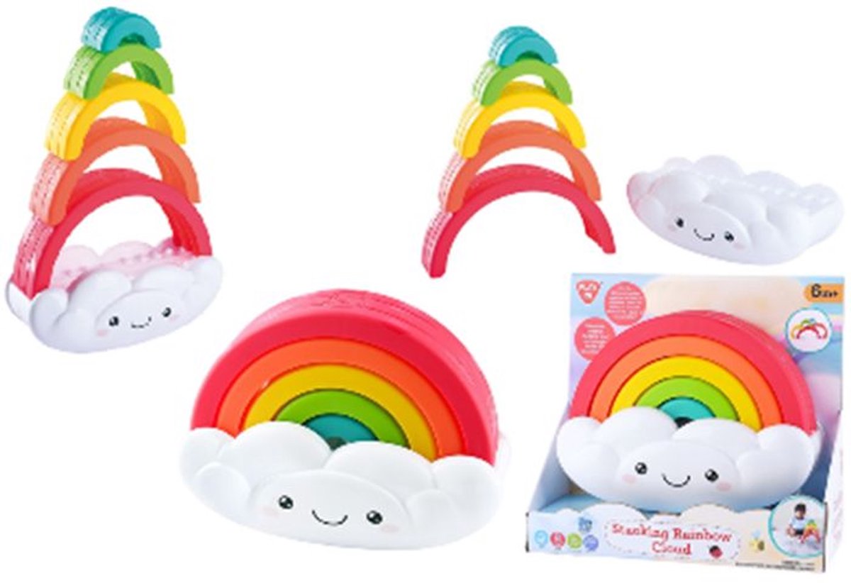 Tour d'empilage arc-en-ciel Playgo - 6 pcs.