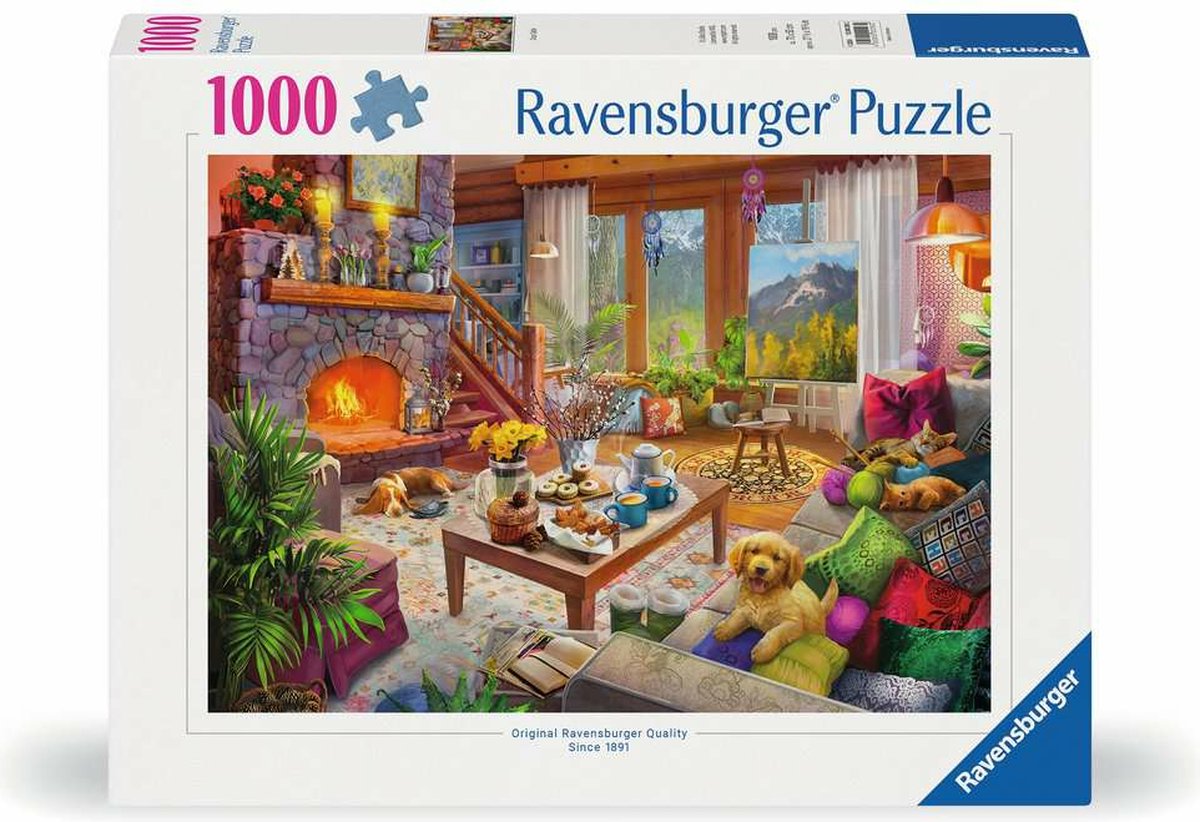 Ravensburger puzzle cabane confortable 1000 pièces puzzle paysage.