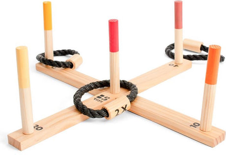 Jeu de lancer d'anneaux en bois Bs Toys, 6 pièces.