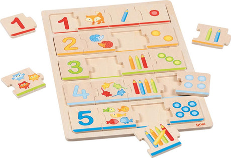 Goki puzzle en bois apprendre à compter, 20 pcs.