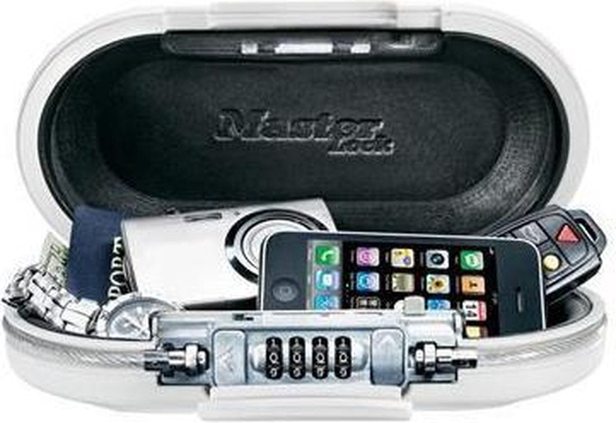 Coffre-fort portable Masterlock 5900eurdwht – avec serrure à combinaison à 4 chiffres – incl. câble d'ancrage – w