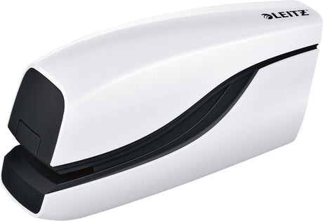 Agrafeuse électrique sur batterie Leitz nexxt wow pour agrafage sans contact - agrafer jusqu'à 10 feuilles - blanche