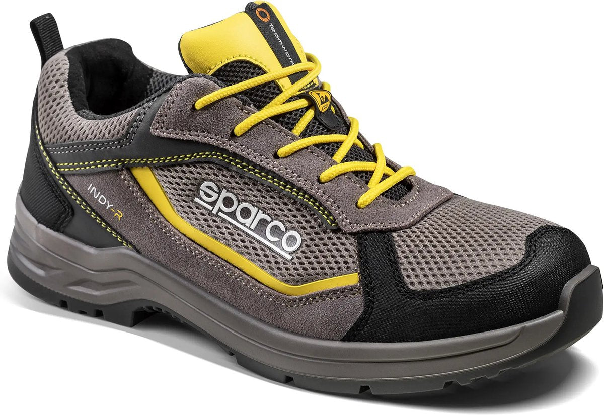 Sparco indy edmonton – chaussure de sécurité s1ps avec semelle flexgrip+ et mesh respirant - beige-jaune - taille - 39