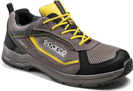 Sparco indy edmonton – chaussure de sécurité s1ps avec semelle flexgrip+ et mesh respirant - beige-jaune - taille - 39