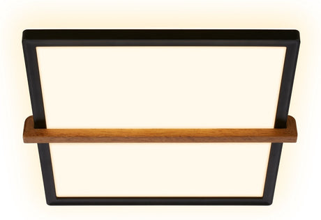 Briloner remsa - Plafonnier LED - Plafonnier à lumière indirecte - Lumière blanc chaud - 29 x 31,5 x 4 cm - Bois noir