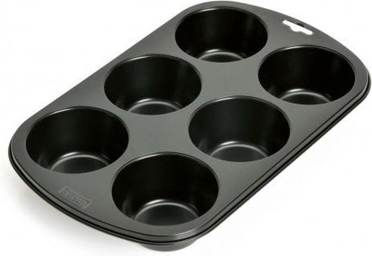 Moule à muffins Kaiser - pour 6 gros muffins - antiadhésif - noir - pour une cuisson facile