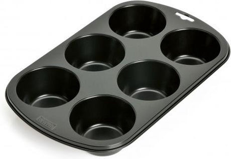 Moule à muffins Kaiser - pour 6 gros muffins - antiadhésif - noir - pour une cuisson facile