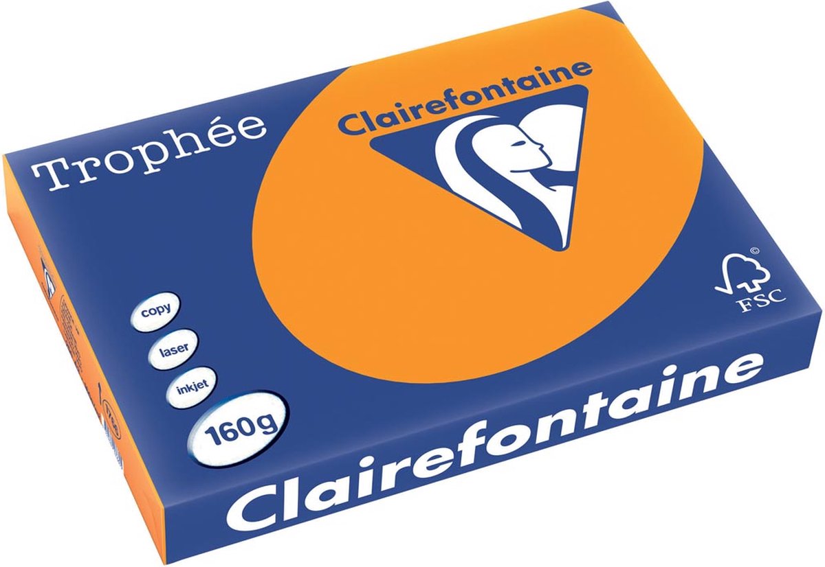 Trophée Clairefontaine orange vif a3 160gr 250v