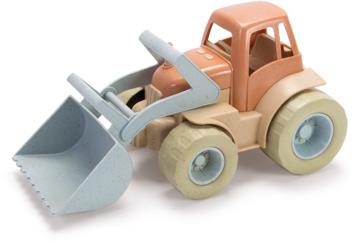 Tracteur Dantoy avec chargeur frontal bleu orange, 30cm