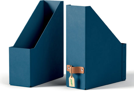 Cassette pour magazines Leitz puro - carton 100% recyclé - lot de 2 - bleu foncé