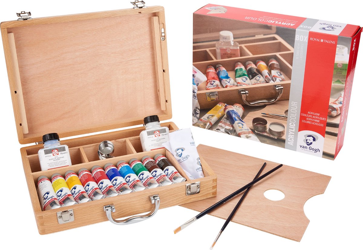 Peinture acrylique Bruynzeel van Gogh en boîte de base avec 10 couleurs 40ml