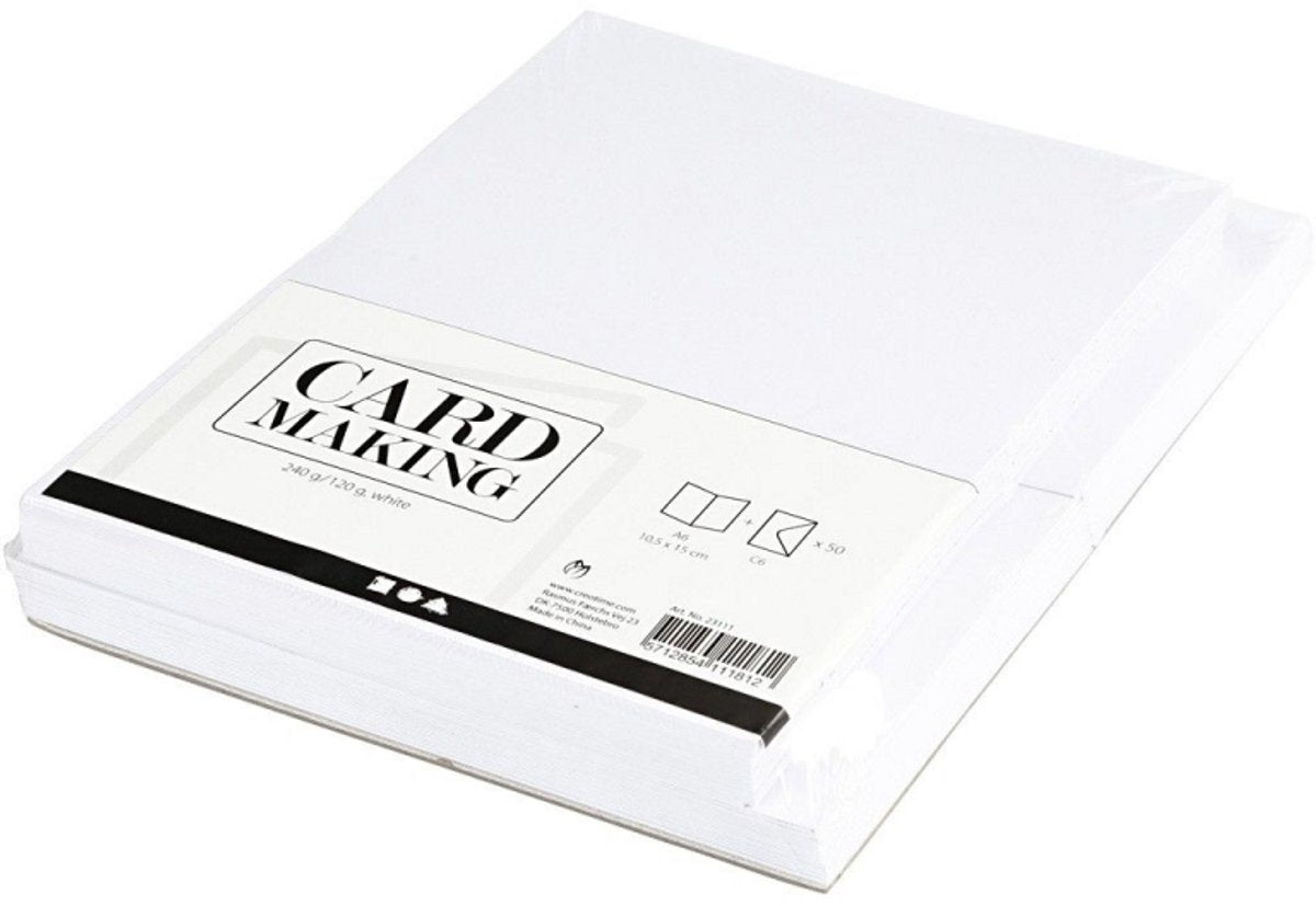 Société créative https : www.ccobby.nl cartes-et-enveloppes-size-card-10-5x15-cm-size-envelope-11-5x16-5-cm-120-240-wit-50-set-1-box