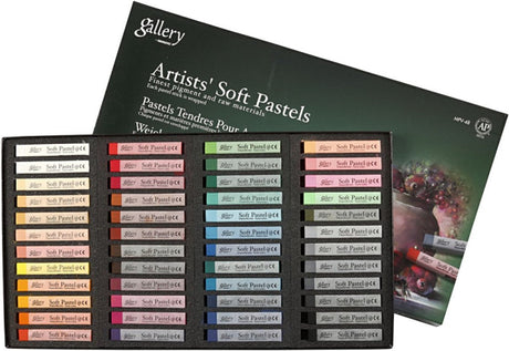 Set de pastels tendres Mungyo Gallery, l : 6,5 cm, épaisseur 10 mm, différentes couleurs, 48 pièces 1 boîte