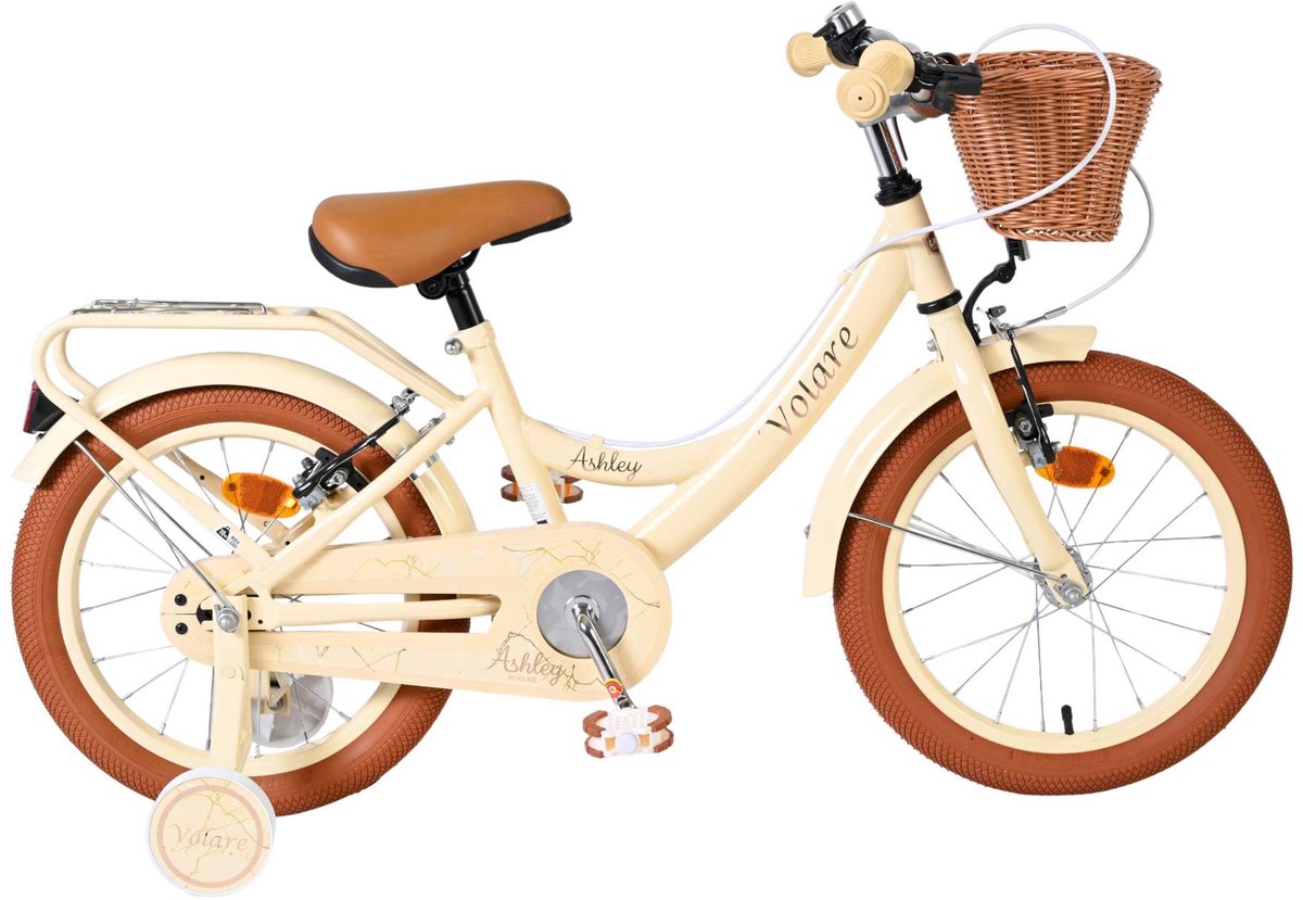 Vélo pour enfants Volare Ashley - filles - 16 pouces - crème - deux freins à main