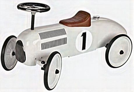 Voiture piétonne Goki - blanc - 73,5x35x40cm - métal et plastique - 1+