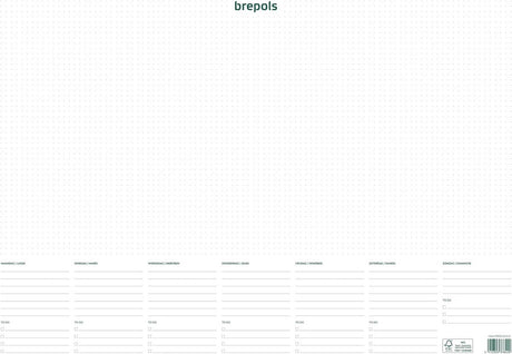 Bloc-notes Brepols avec calendrier hebdomadaire, non daté