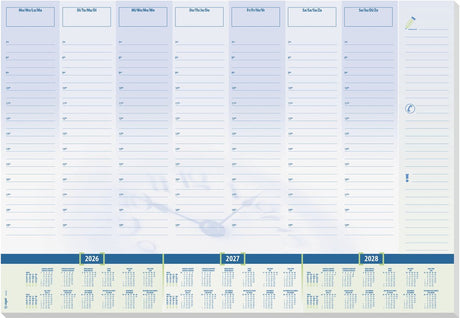 Sous-main Sigel - heure - avec calendrier 2026 2027 2028 - format A2 - 30 feuilles déchirables - si-h6350