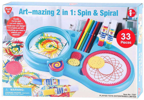 Ensemble de dessin en spirale Playgo 2 en 1 - 33 pièces.