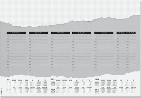 Sous-main Sigel - plan hebdomadaire - avec calendrier 2024 2025 2026 - si-ho305