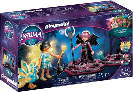 Playmobil Ayuma Crystal Fairy and Bat Fairy avec des animaux totém