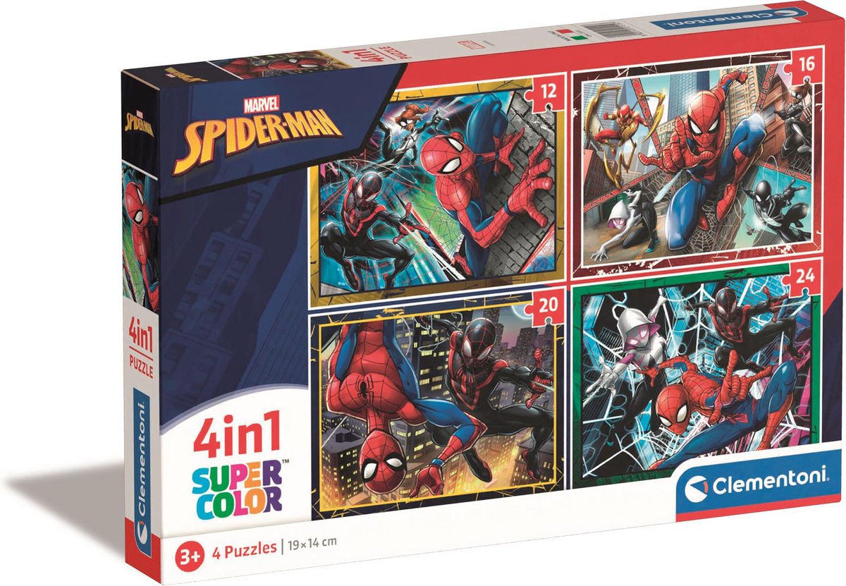 Clementoni puzzles merveille spiderman, 4en1