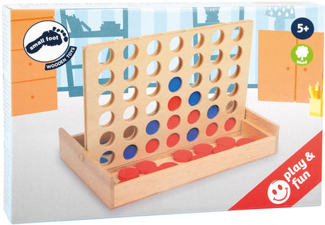 Petit pied - quatre sur une ligne de jeu de jeu en bois