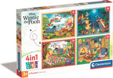 Clementoni puzzle couleur disney winnie l'ourson, 4en1