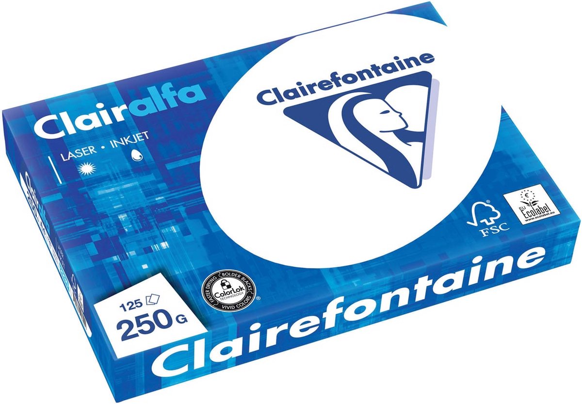 Clairefontaine papier clairalfa a4 250g 125v