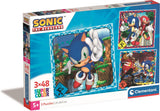 Clementoni - puzzle - 3x48 pièces - Sonic the Hedgehog - puzzle pour enfants - à partir de 5 ans