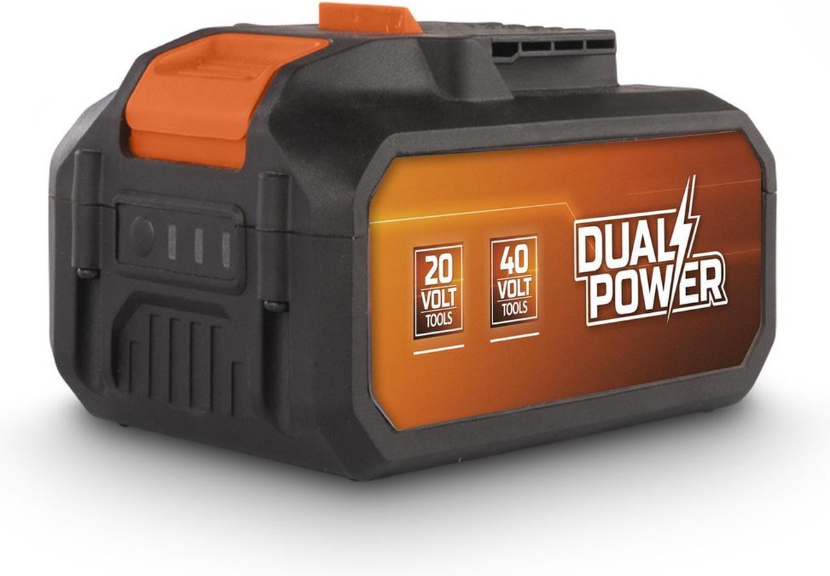 Batterie double alimentation Powerplus powdp9040 - 2x20v, 8,0ah, 4,0ah - batterie pour appareils 20v 40v - indicateur d'alimentation LED - plateforme de batterie