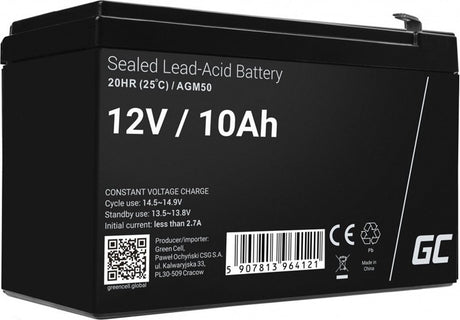 Batterie verte 12v 10ah 10000mah vrla agm