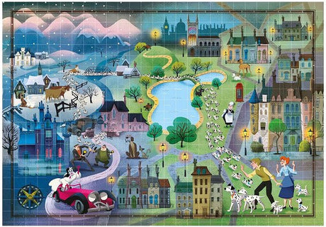 Clementoni World Map Puzzle 101 Dalmatians, 1000st.