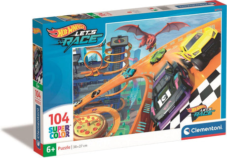 Clementoni - puzzle - 104 pièces - hotwheels - puzzle pour enfants - supercolor