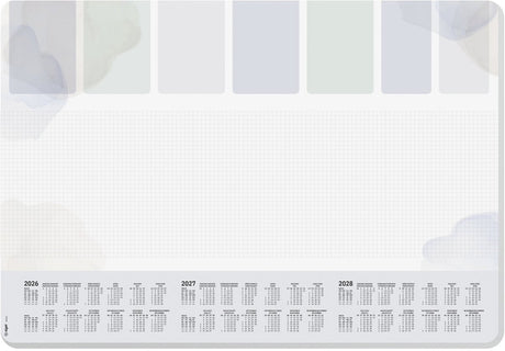 Sous-main Sigel - format A2 - pastel - avec calendrier 2026 2027 2028 - coins arrondis - si-h6312