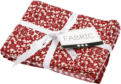 Tissu patchwork Creativ company rouge 45x55cm, 4 pcs.