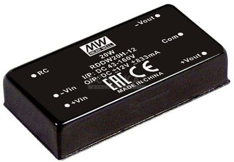Mw Mean Well Rddw20f-05 DC DC Converter 2 A 20 W Nombre de sorties : 2 x contenu 1 pièce(s)