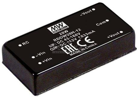 MW Mean Well RDDW20F-15 DC DC Converter 666 MA 20 W Nombre de sorties : 2 x contenu 1 pièce(s)