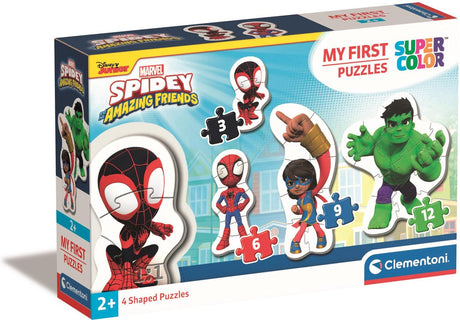 Clementoni - mes premiers puzzles - spidey - 4 puzzles pour enfants - 3, 6, 9 et 12 pièces - à partir de 2 ans