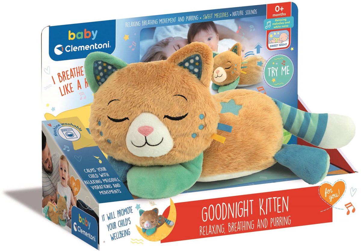 Clementoni bébé chat en peluche qui ronronne