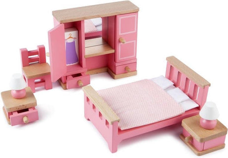 Tidlo Wooden Dollhouse Furniture Bedroom, 6dlg.