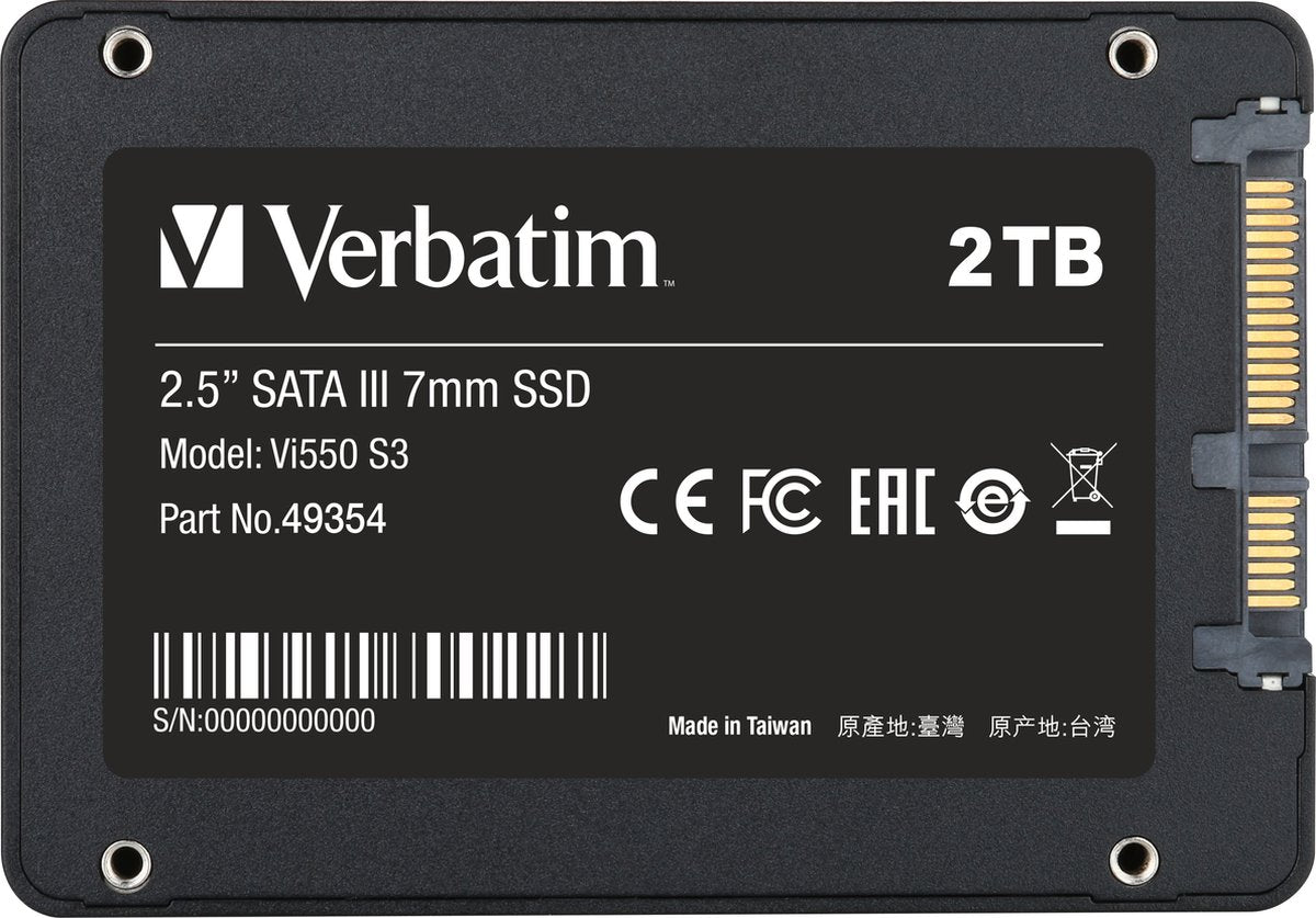 Verbatim vi550 s3 Disque dur SSD 2 To (2,5 pouces) SATA 6 Go S au détail 49354