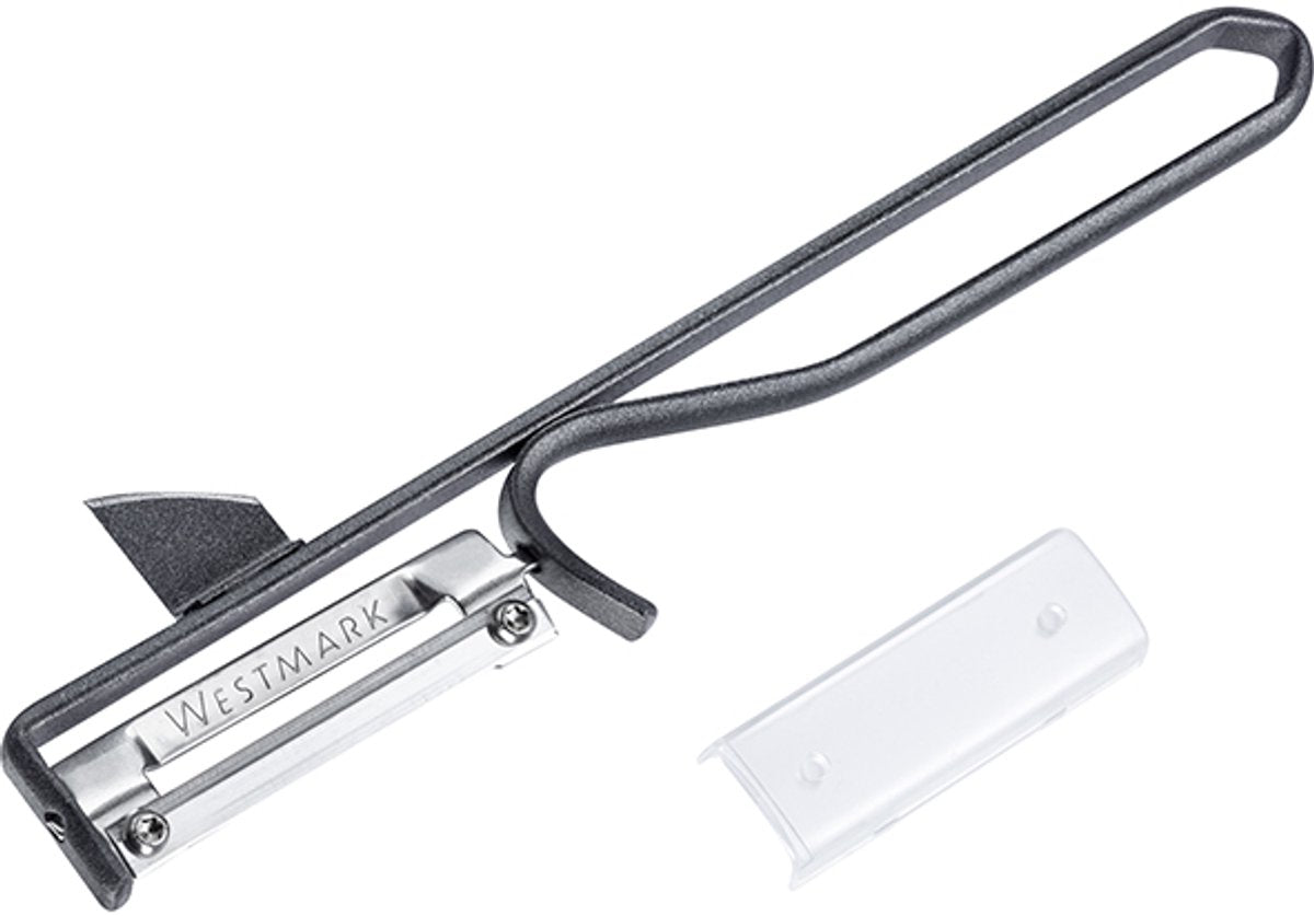 Éplucheur Westmark, 1 pièce – éplucheur de pommes de terre ergonomique en acier avec lame en acier inoxydable – éplucheur universel pour légumes et fruits – anthracite, 10617770
