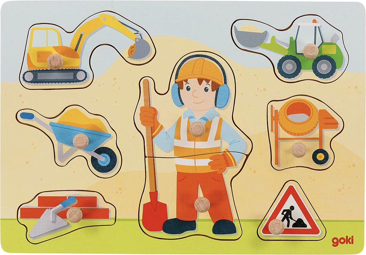 Goki Wooden Nick Puzzle Construction Watcher, 8e.