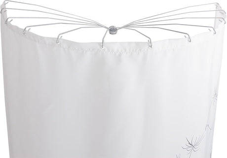Scelskin scealskin shower rideau ride umbrella corner modèle chrome -colored