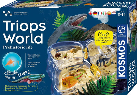 Kosmos triops world – ensemble d'expérimentation – élevage d'anciens crabes des temps préhistoriques – comprenant une boîte d'élevage, des œufs et des kits d'alimentation – triops world