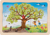 Puzzle Goki - les saisons du pommier - 47 pièces - 4 couches - 28,5x20x1,5cm - bois - 3+